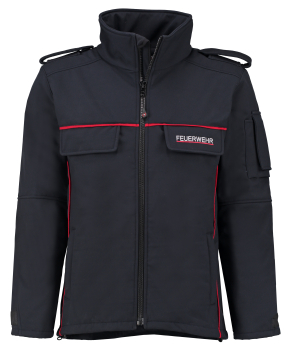 Softshelljacke "rote Paspel waag- und senkrecht"